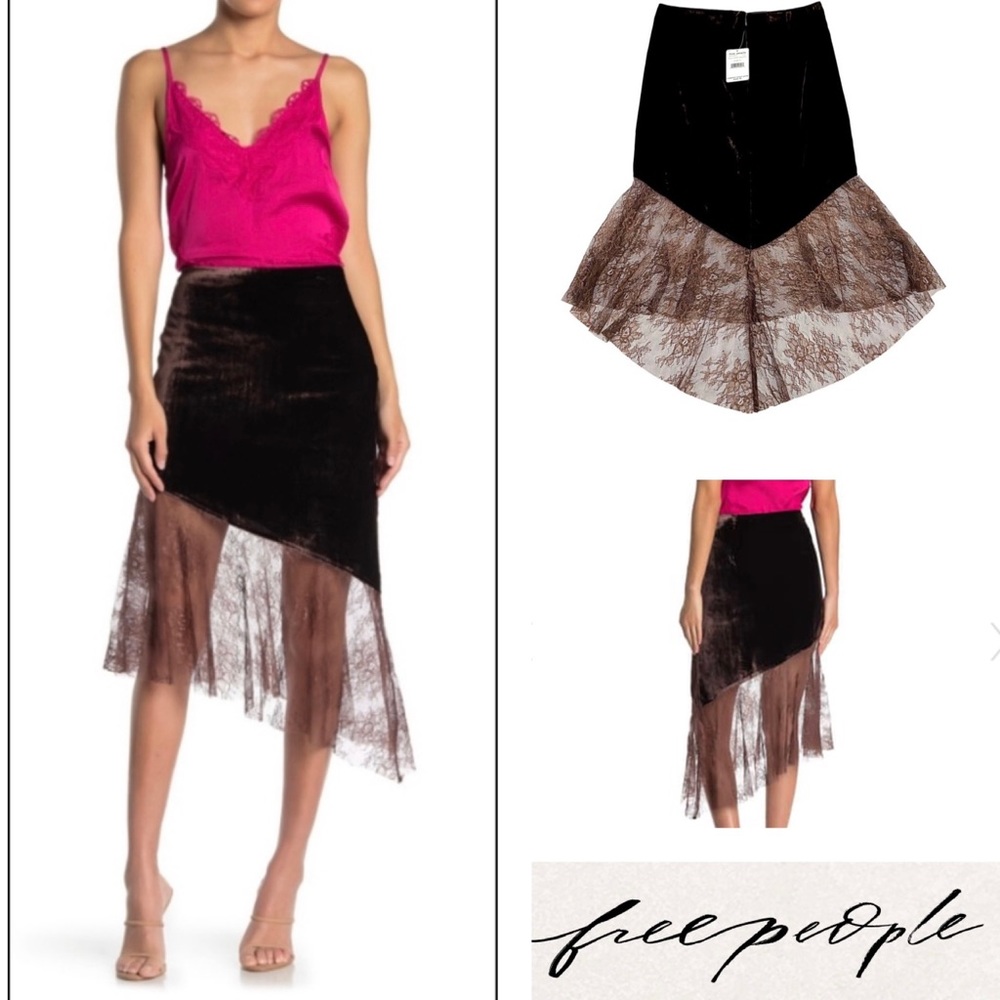 🆕 Free People My Lacey Velvet Midi Skirt size 4